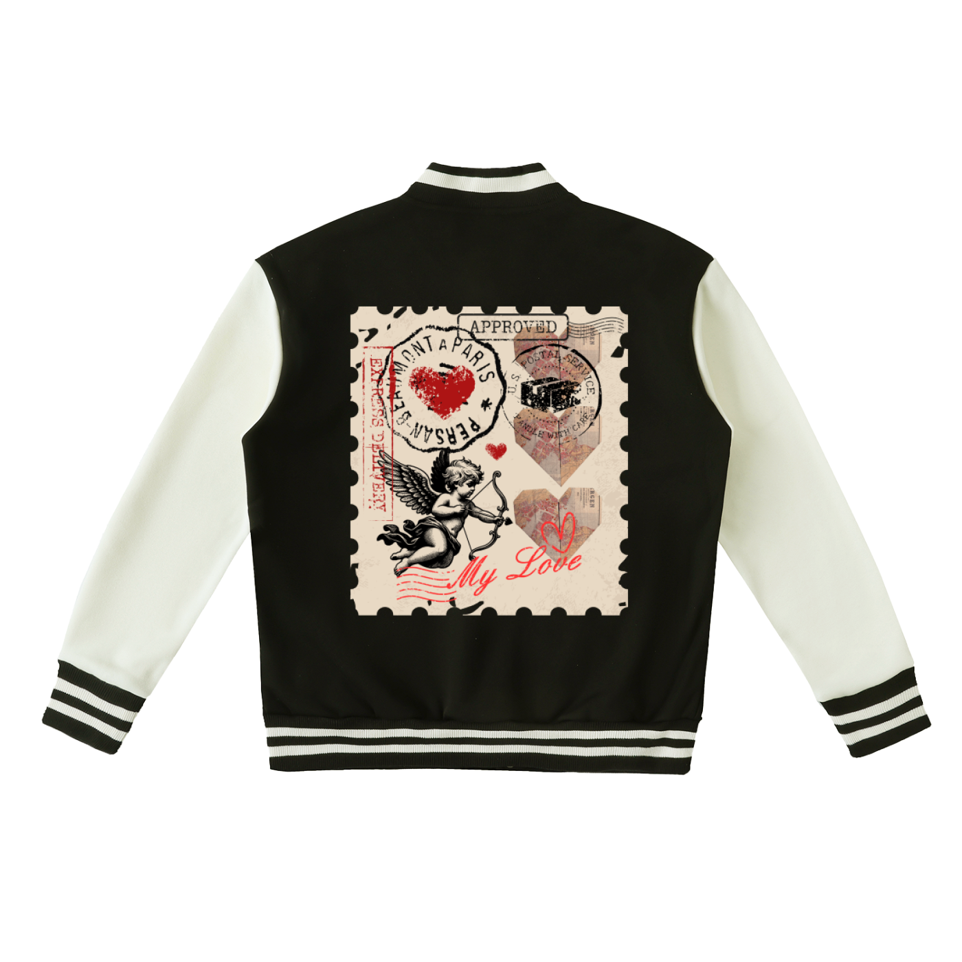 Two-Tone Fleeced Varsity Jacket