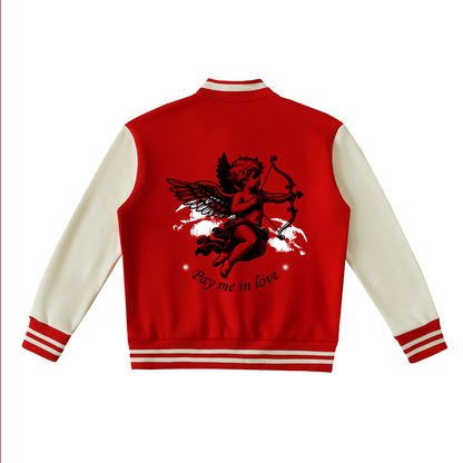 Two-Tone Fleeced Varsity Jacket